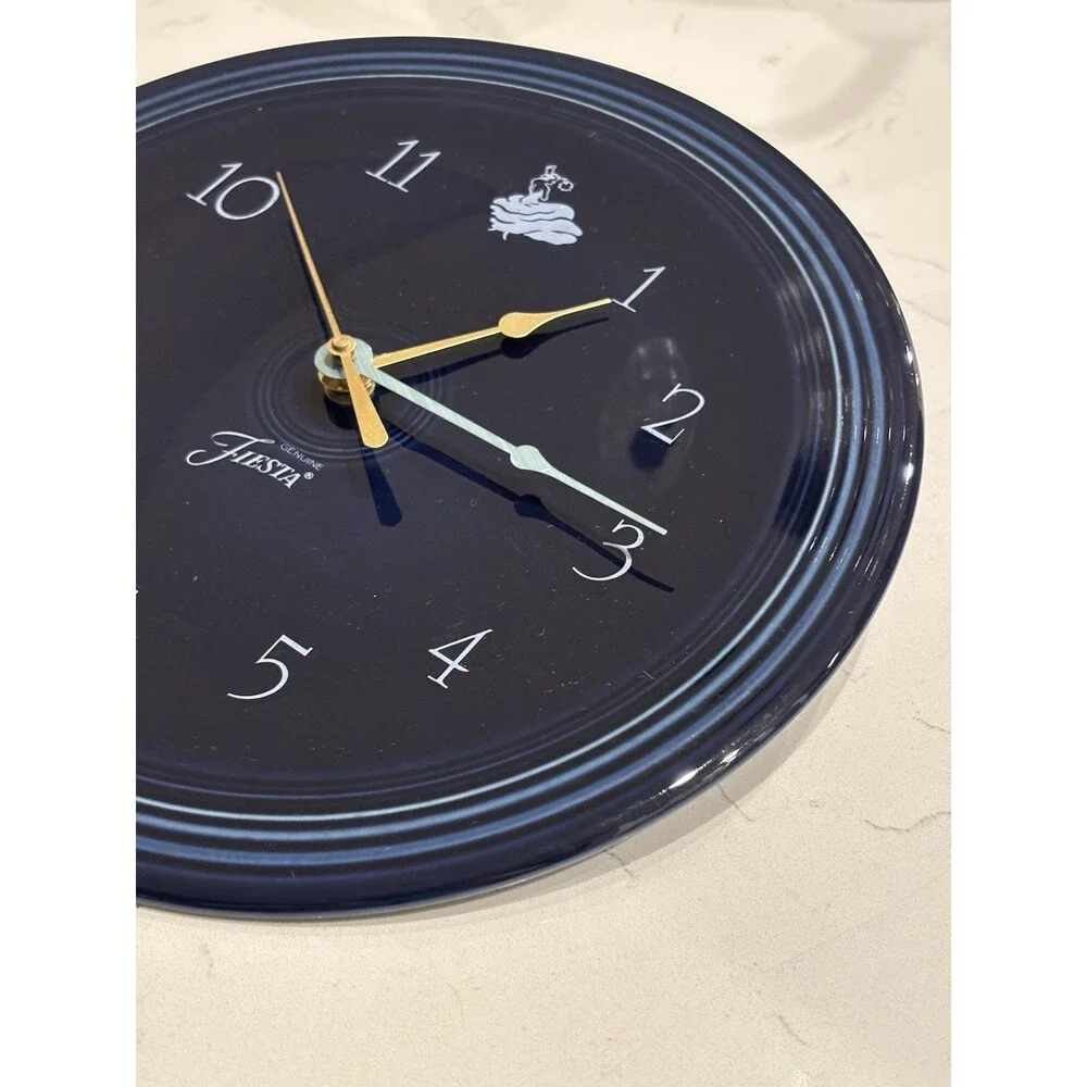 Beautiful Fiesta Cobalt Blue Plate Wall Clock Retired - Needs Mechanism.